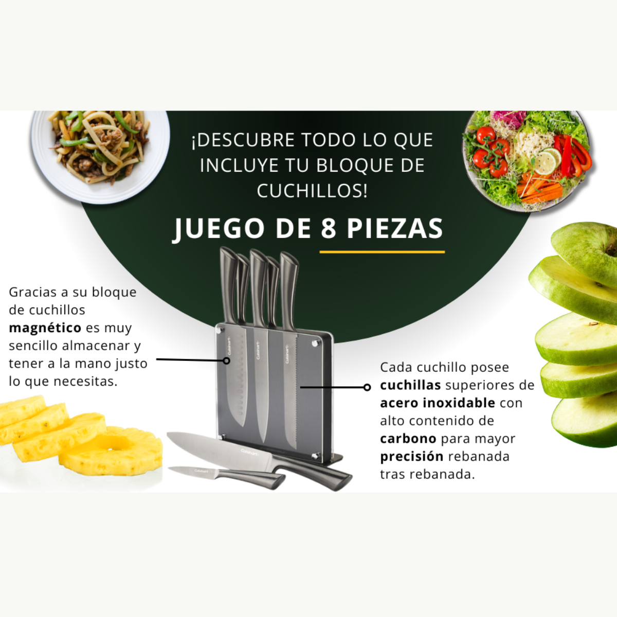 Juego 8 cuchillos con bloque magnético Cuisinart C77-8PMOXES