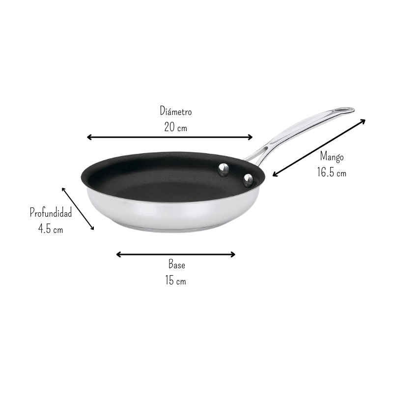 Juego Set Sartenes acero con antiadherente 2pzas 20,25 cm Cuisinart 8922-810NSES