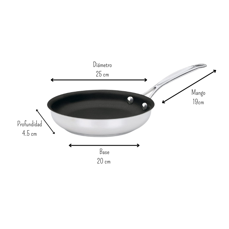 Juego Set Sartenes acero con antiadherente 2pzas 20,25 cm Cuisinart 8922-810NSES