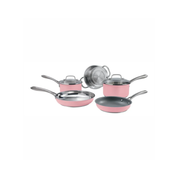 Batería de cocina 7 Pzs Rosa Mate Acero Inoxidable Cuisinart 837-7MGPES