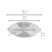Paellera Extra Grande N.70- 75 cm Uso Rudo de Aluminio con Asas Reforzadas APGCP705