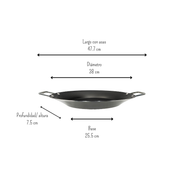 Paellera sartén 38 cm de Aluminio Antiadherente con Asas Metálicas APMXP38A0