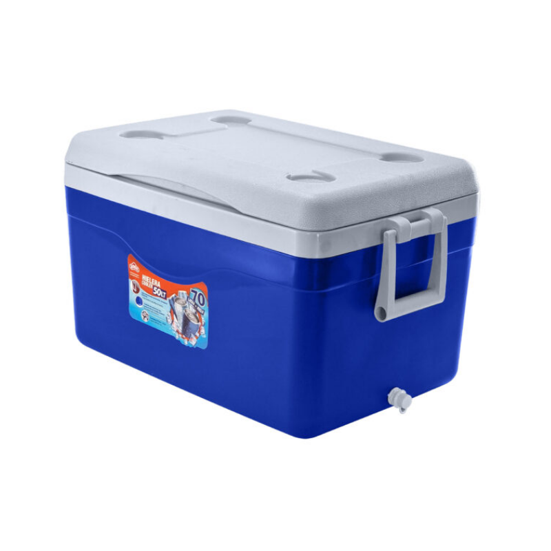 Hielera de plástico portátil con válvula de drenaje 50lts 70 latas cerveza AR016911A
