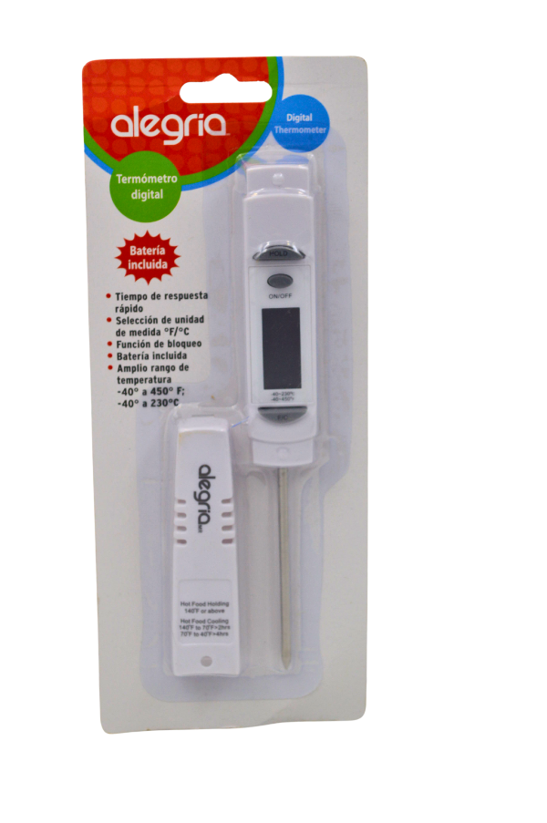 Termómetro de Cocina Digital de -40° a 230° con Batería Incluida Blanco Alegría