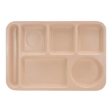 Plato Charola con 6 Compartimientos de 35 cm 13.7'' de Melamina tipo Plástico Beige Tavola