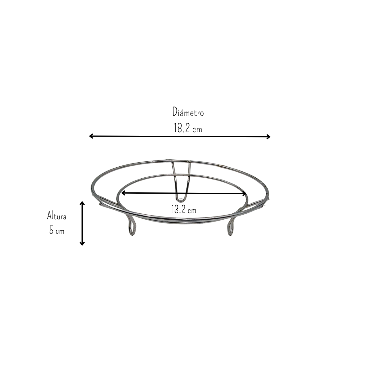 Porta Caliente Base de Acero Cromado 18 cm TC1-0007 Tab and Kit