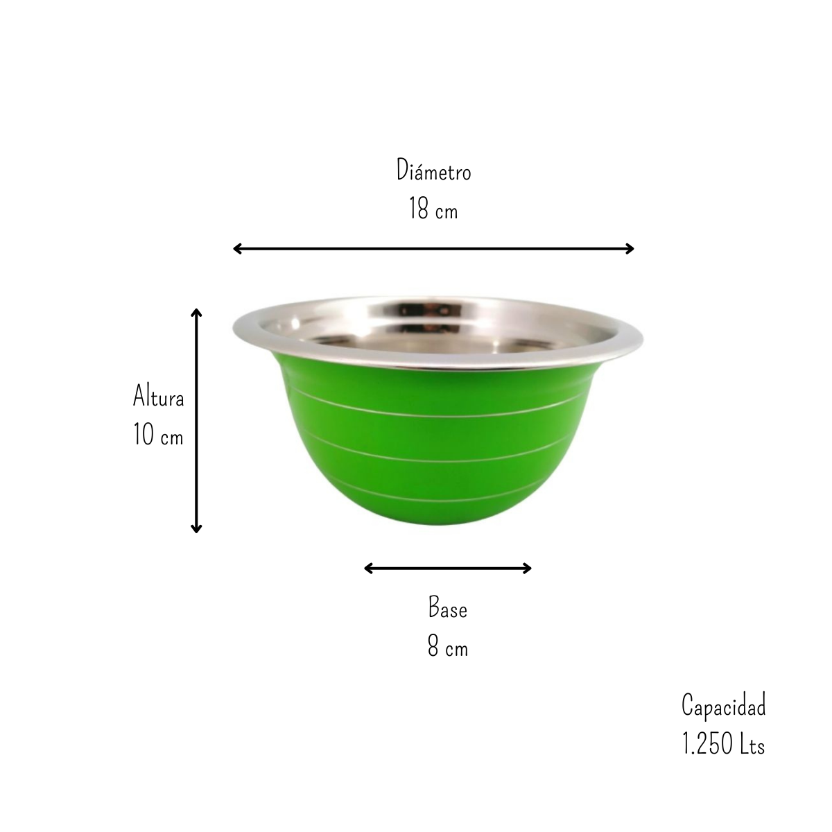 Bowl Tazón Mediano de Acero Inoxidable de 3.5 Litros Plateado Buffetwa –  ANFORAMA (Todo para mi Cocina)