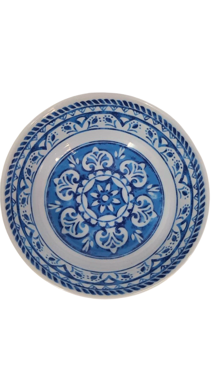 Vajilla de Melamina Redonda Resistente Talavera Azul 12 piezas