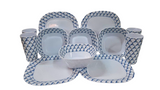 Vajilla de Melamina Cuadrada Resistente Elegante Azul 12 piezas para 4 personas Tab And Kit