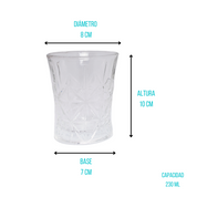 Juego Vasos de Vidrio Tipo Cristal Cortado de Whisky 6 piezas 230 ml Anforama DM316