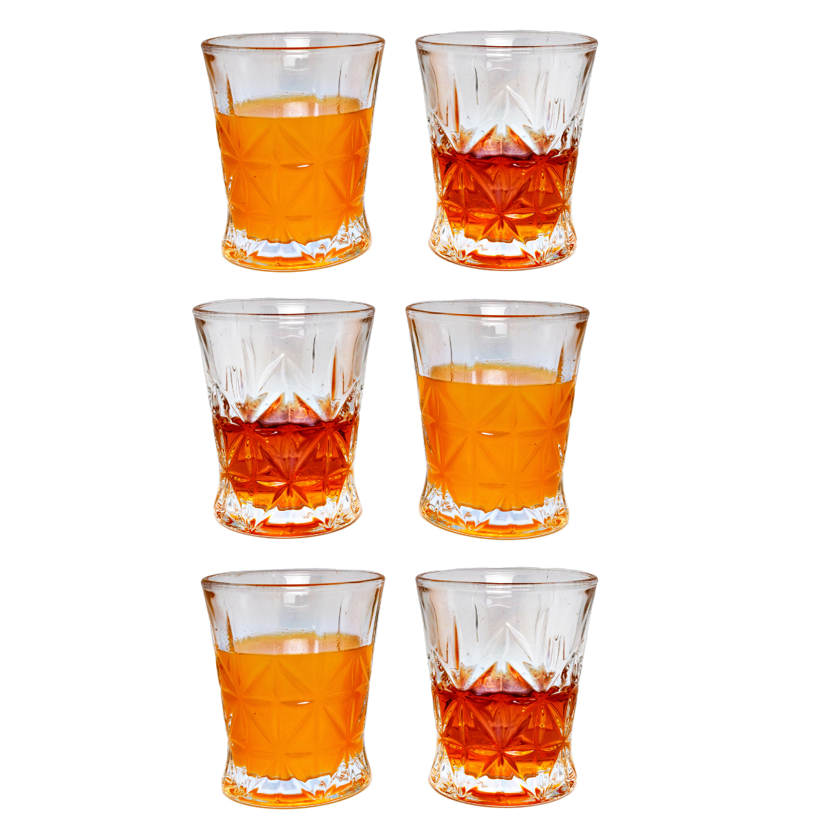 Juego Vasos de Vidrio Tipo Cristal Cortado de Whisky 6 piezas 230 ml Anforama DM316