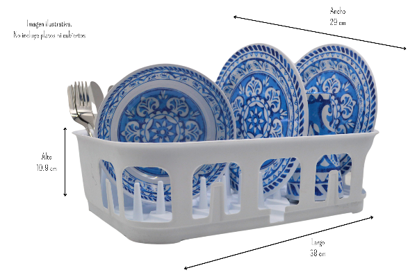 Escurridor de Platos Trastes Grande Práctico Moderno de Plástico Emhouse