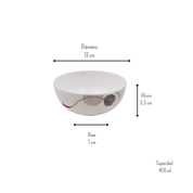 Plato hondo tazón sopero de vidrio opalino blanco 400 ml Lines LZKW-50