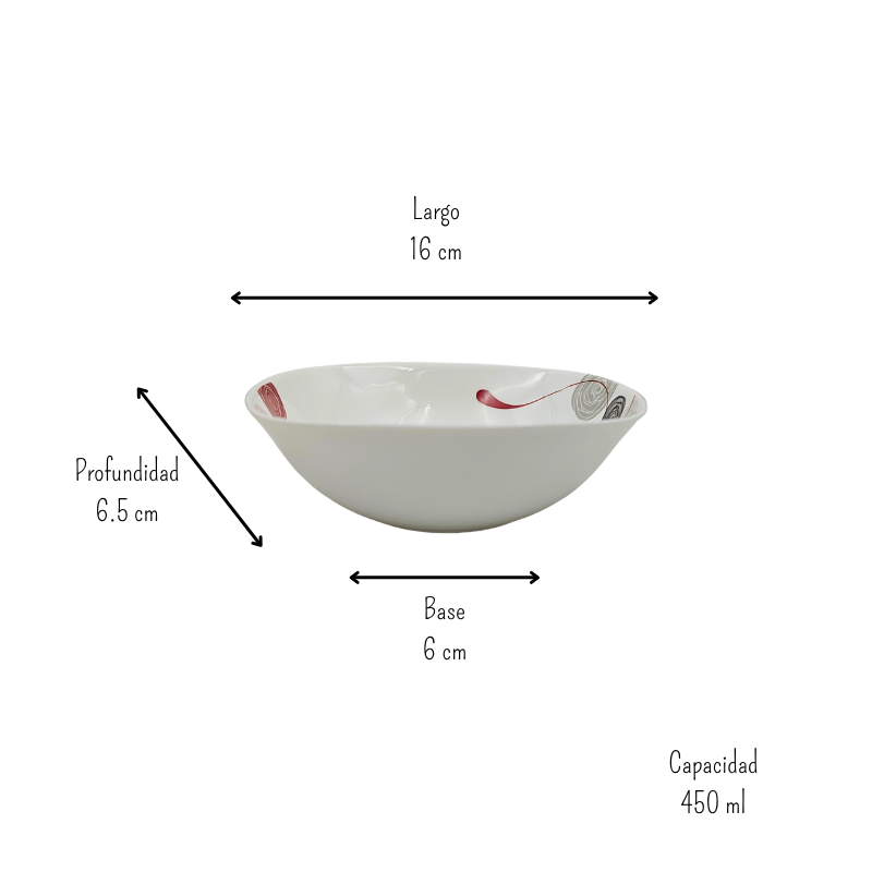 Plato Tazón Cuadrado Lines de 16 cm vidrio opalino iLuminarc LFW65-A961050