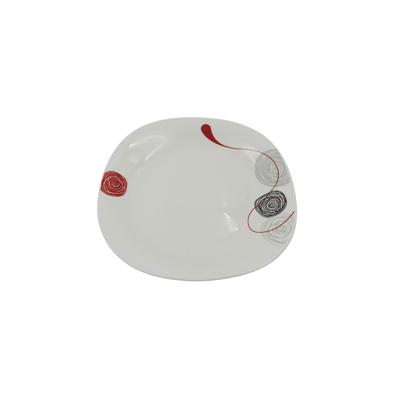 Plato trinche cuadrado Lines de 22 cm de vidrio opalino iLuminarc LFP85-A961050