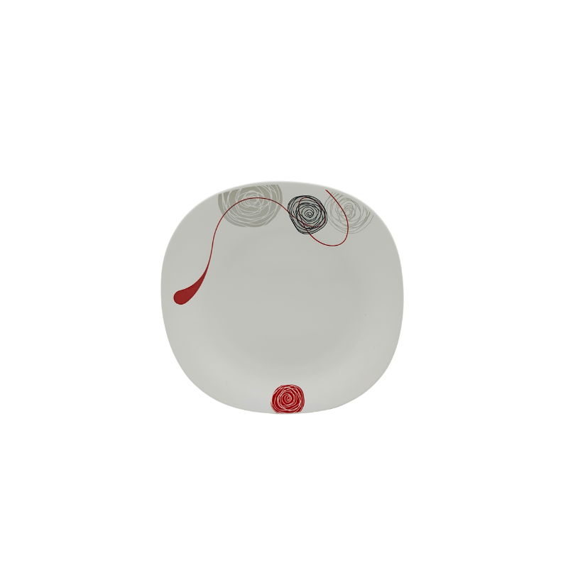 Plato trinche cuadrado Lines de 26.5 cm de vidrio opalino iLuminarc