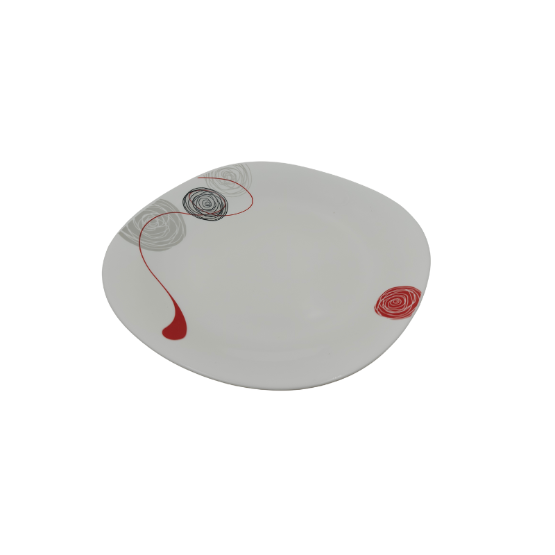 Plato trinche cuadrado Lines de 26.5 cm de vidrio opalino iLuminarc