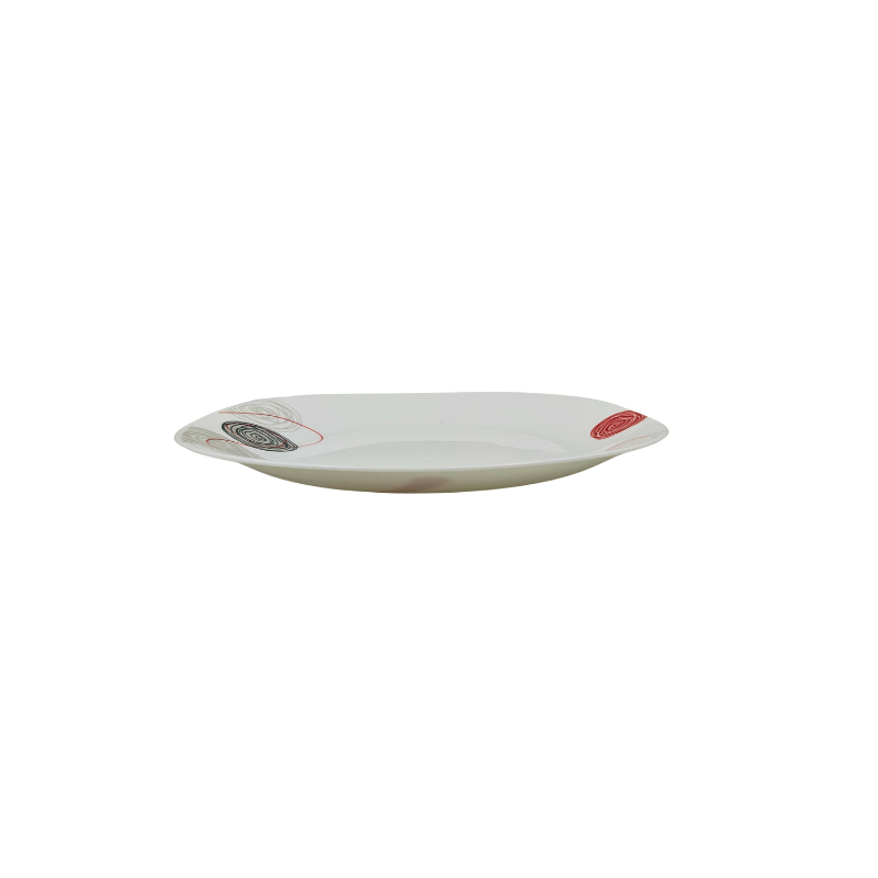 Plato trinche cuadrado Lines de 26.5 cm de vidrio opalino iLuminarc