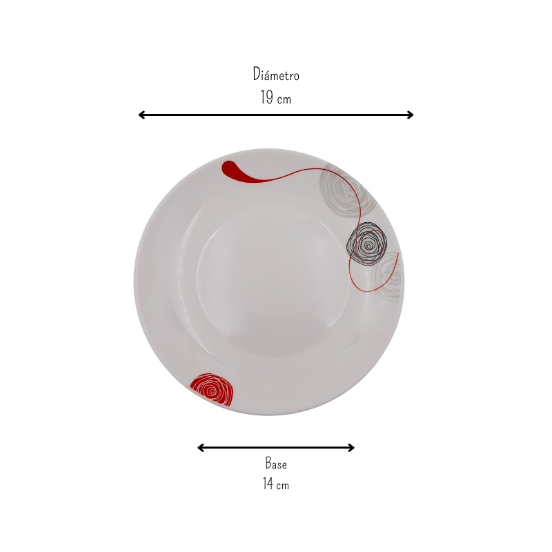 Plato Arrocero Pastelero Redondo Lines 19 cm Vidrio Opalino iLuminarc