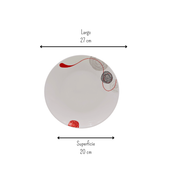 Plato Trinche Redondo Lines 27 cm Vidrio Opalino iLuminarc LYGP105-A961050