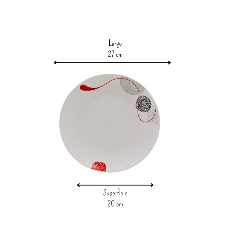 Plato Trinche Redondo Lines 27 cm Vidrio Opalino iLuminarc LYGP105-A961050