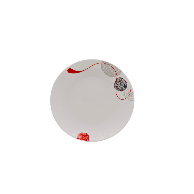 Plato Trinche Redondo Lines 27 cm Vidrio Opalino iLuminarc LYGP105-A961050
