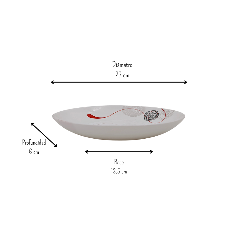 Plato Sopero Redondo Lines de 23 cm de Vidrio Opalino iLuminarc LYGQP90-A961050
