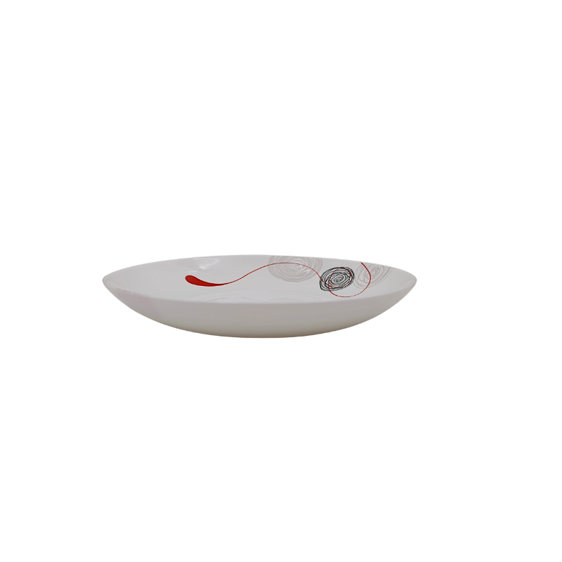 Plato Sopero Redondo Lines de 23 cm de Vidrio Opalino iLuminarc LYGQP90-A961050
