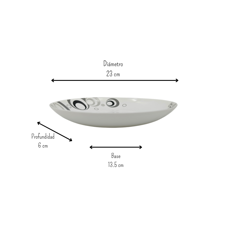 Plato Sopero Redondo Dots 23 cm Vidrio Opalino iLuminarc LYGQP90-K1021