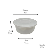 Tazón Recipiente Redondo Con Tapa 14 cm De Vidrio Opalino iLuminarc MW55
