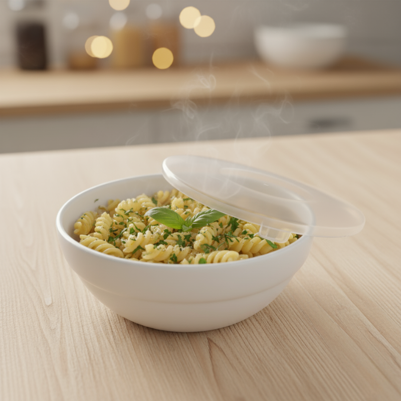 Tazón Recipiente Redondo Con Tapa 14 cm De Vidrio Opalino iLuminarc MW55
