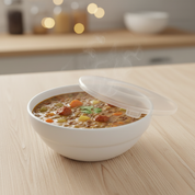 Tazón recipiente Redondo 15 cm con Tapa para Comida Vidrio Opalino SW60