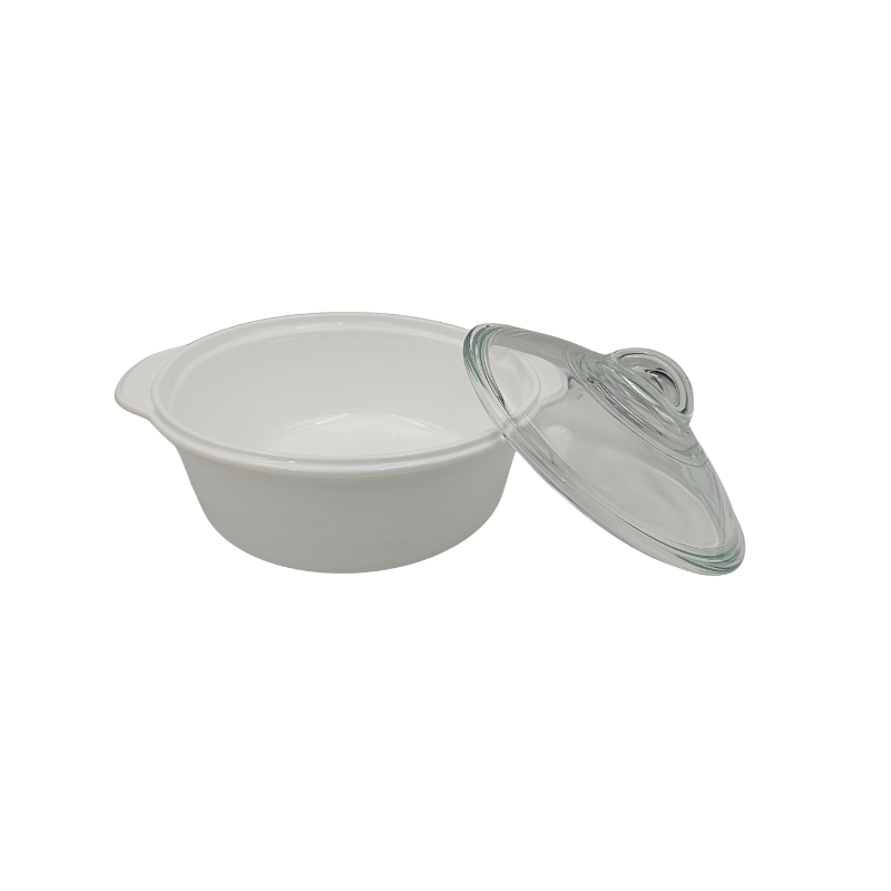 Cacerola Blanca de Vidrio Opalino 2.5 Litros con Tapa iLuminarc YSG2.5L