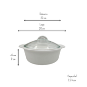 Cacerola Blanca de Vidrio Opalino 2.5 Litros con Tapa iLuminarc YSG2.5L