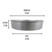 Molde de Aluminio Redondo para Repostería Pastel de 34 cm Aluminio Puro