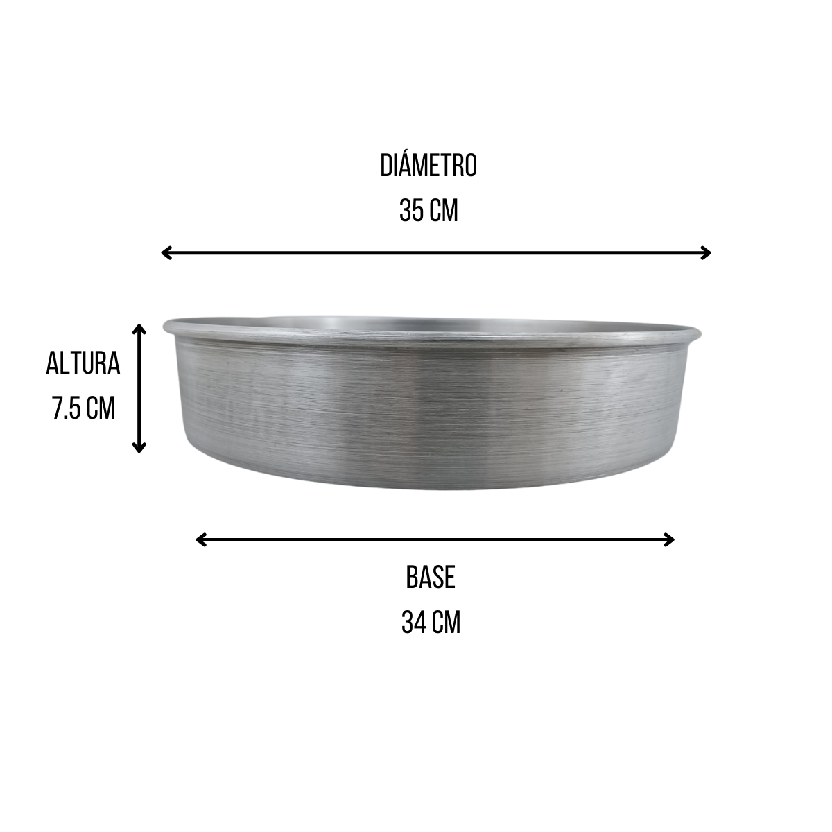 Molde de Aluminio 34 cm para repostería
