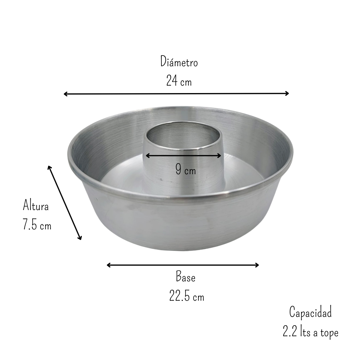 Molde de Aluminio para Rosca Panadería Redondo de 24 cm La Cocina de Bea
