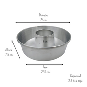 Molde de Aluminio para Rosca Panadería Redondo de 24 cm La Cocina de Bea