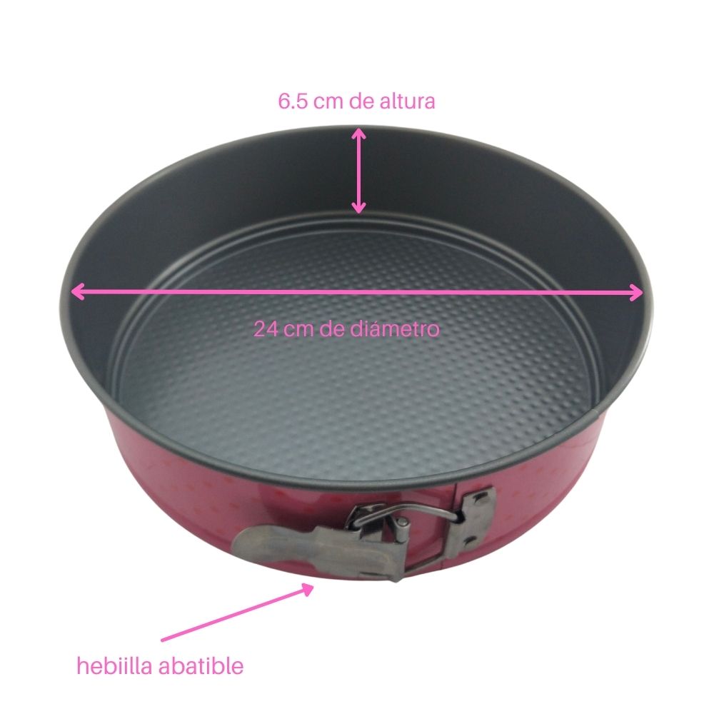 Molde Redondo Desmontable con Antiadherente para Pastel Rosa 24 cm Tab and Kit