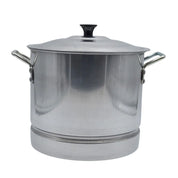 Olla Chica Alta 45 cm 49 Litros de Aluminio Triple Fuerte con Tapa y Asa Komale HORECA