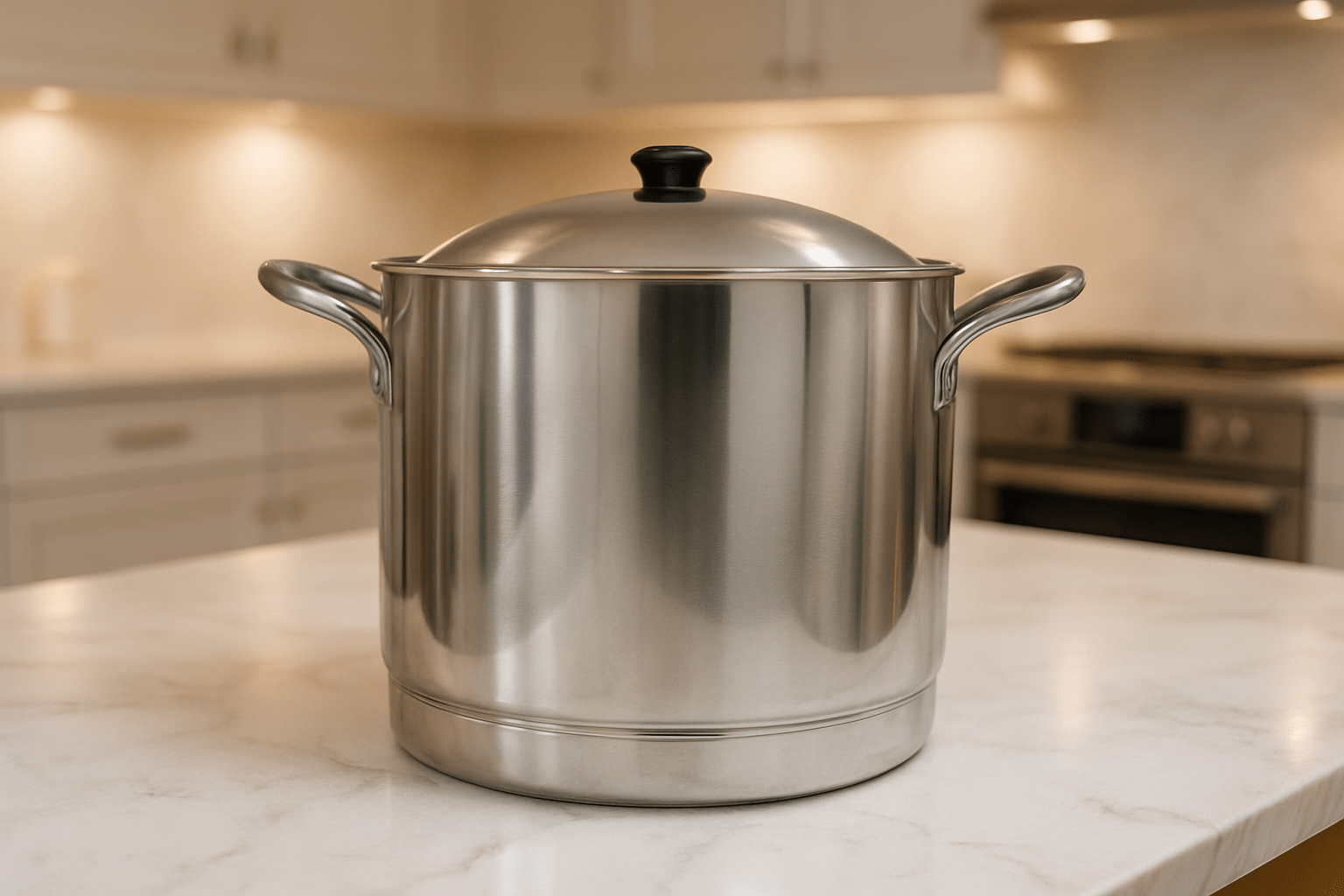 Olla Grande Alta 34 cm 30 Litros de Aluminio Triple Fuerte con Tapa y Asa Komale HORECA