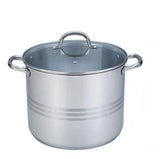 Olla Alta Grande de Acero Inoxidable con Tapa de 18.5 Litros de 34 cm TKS008 Tab and Kit