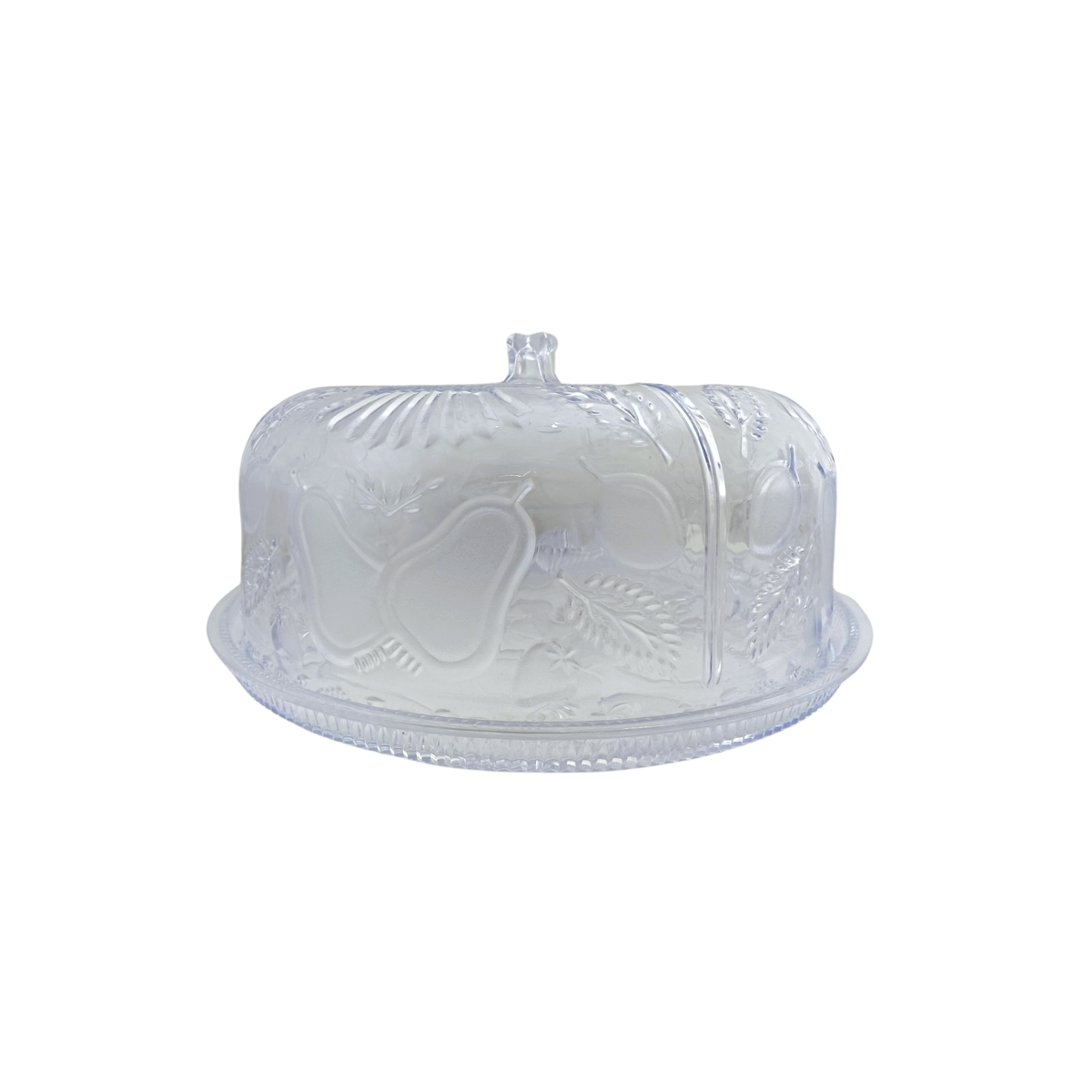Panera Pastelera Grande con Tapa de Plástico Tipo Cristal Decorado 36.5 cm