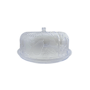 Panera Pastelera Grande con Tapa de Plástico Tipo Cristal Decorado 36.5 cm