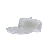Panera Pastelera Grande con Tapa de Plástico Tipo Cristal Decorado 36.5 cm
