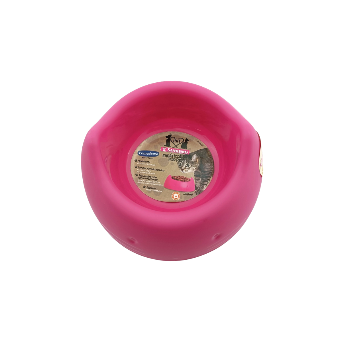 Plato Comedero Ergonómico para Gato de Plástico de 200 ml 15.3 cm Rosa San Remo