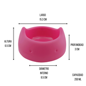 Plato Comedero Ergonómico para Gato de Plástico de 200 ml 15.3 cm Rosa San Remo