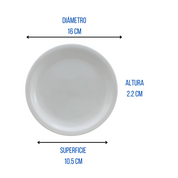 Plato Panero Redondo para Postre 16 cm Melamina tipo Plástico Blanco Tavola