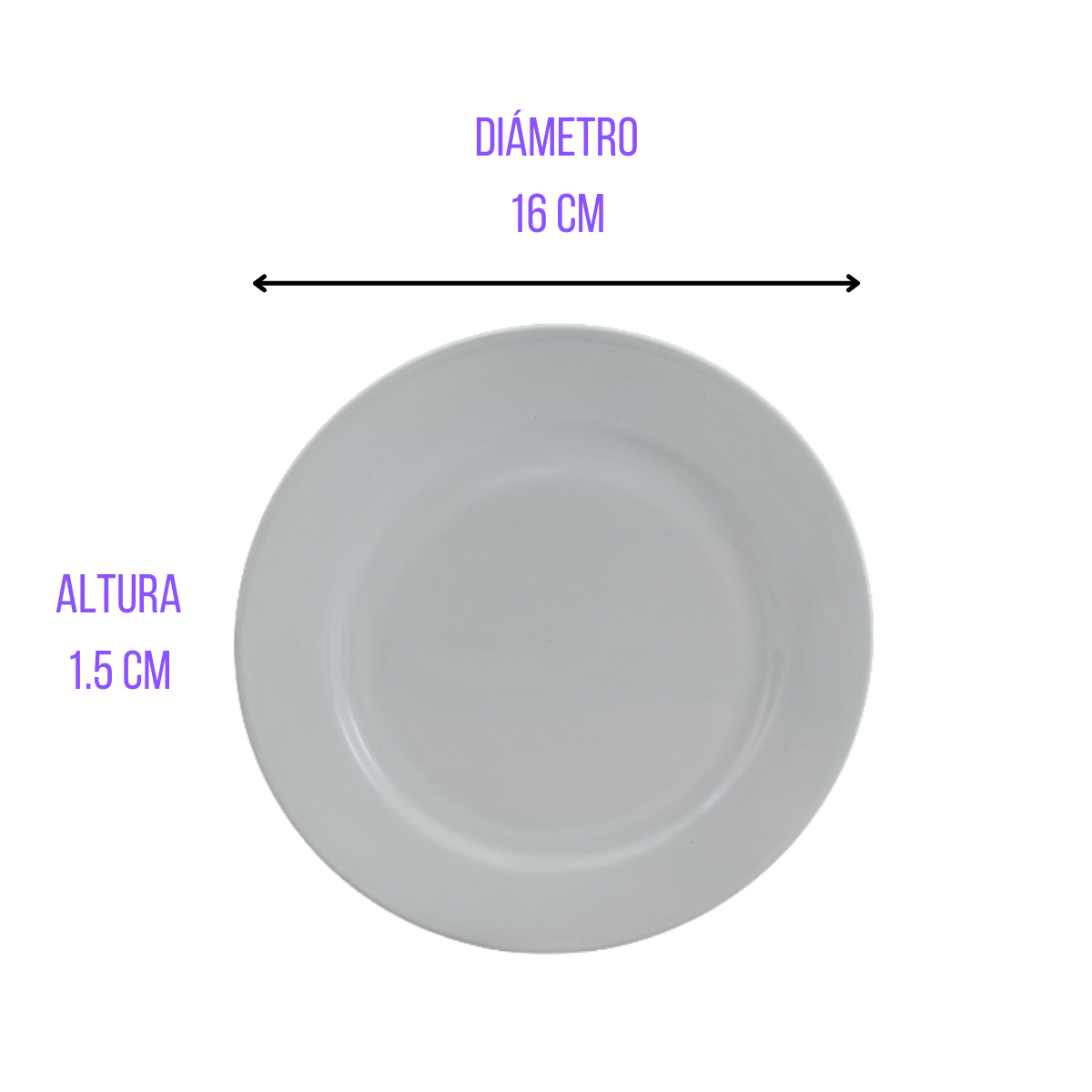 Plato Redondo Panero 16 cm de Loza Barcelona Blanco Santa Anita 320464