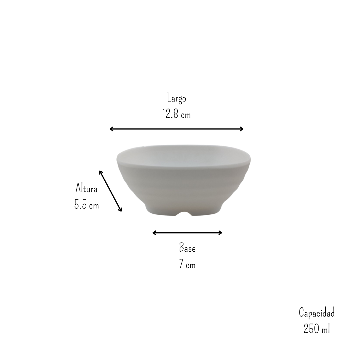 Tazón Consomé de 260 ml de Melamina Resistente tipo Plástico Blanco Mate H88004